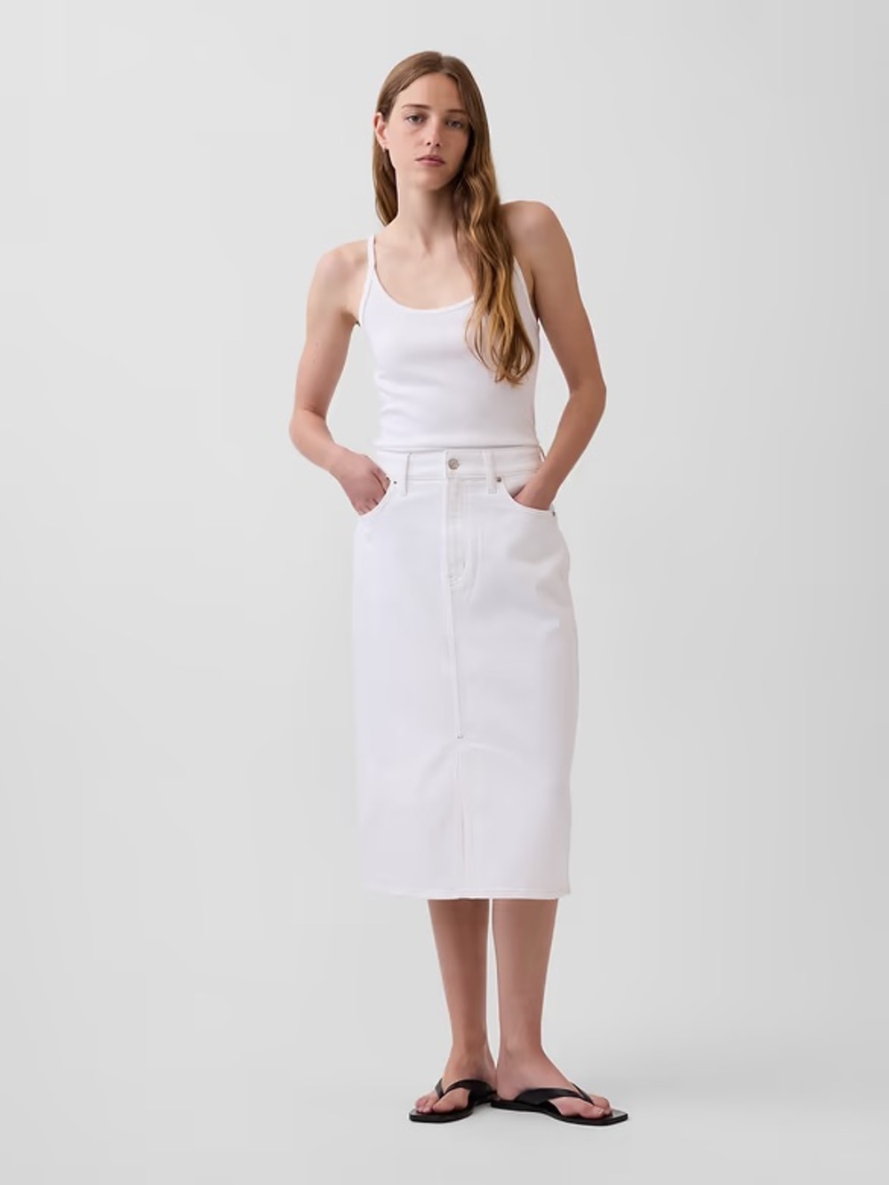 GAP Icon Denim Midi Pencil Skirt Womens size 14